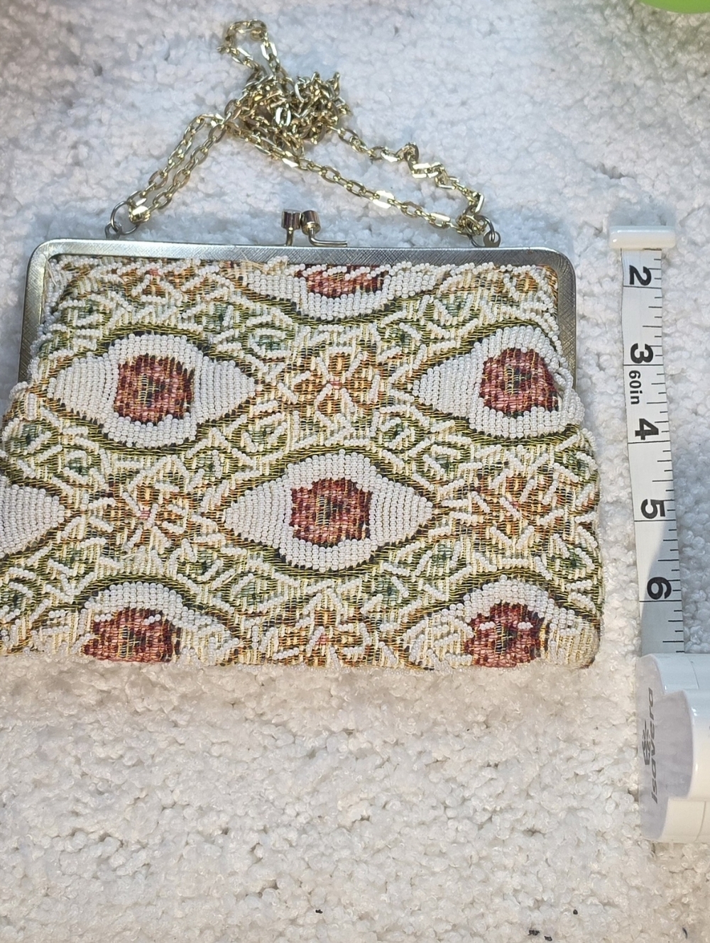 Mr Ernest vintage floral tapestry beaded evening purse